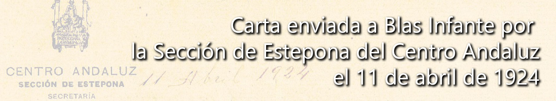 Carta enviada por la Sección de Estepona del Centro Andaluz